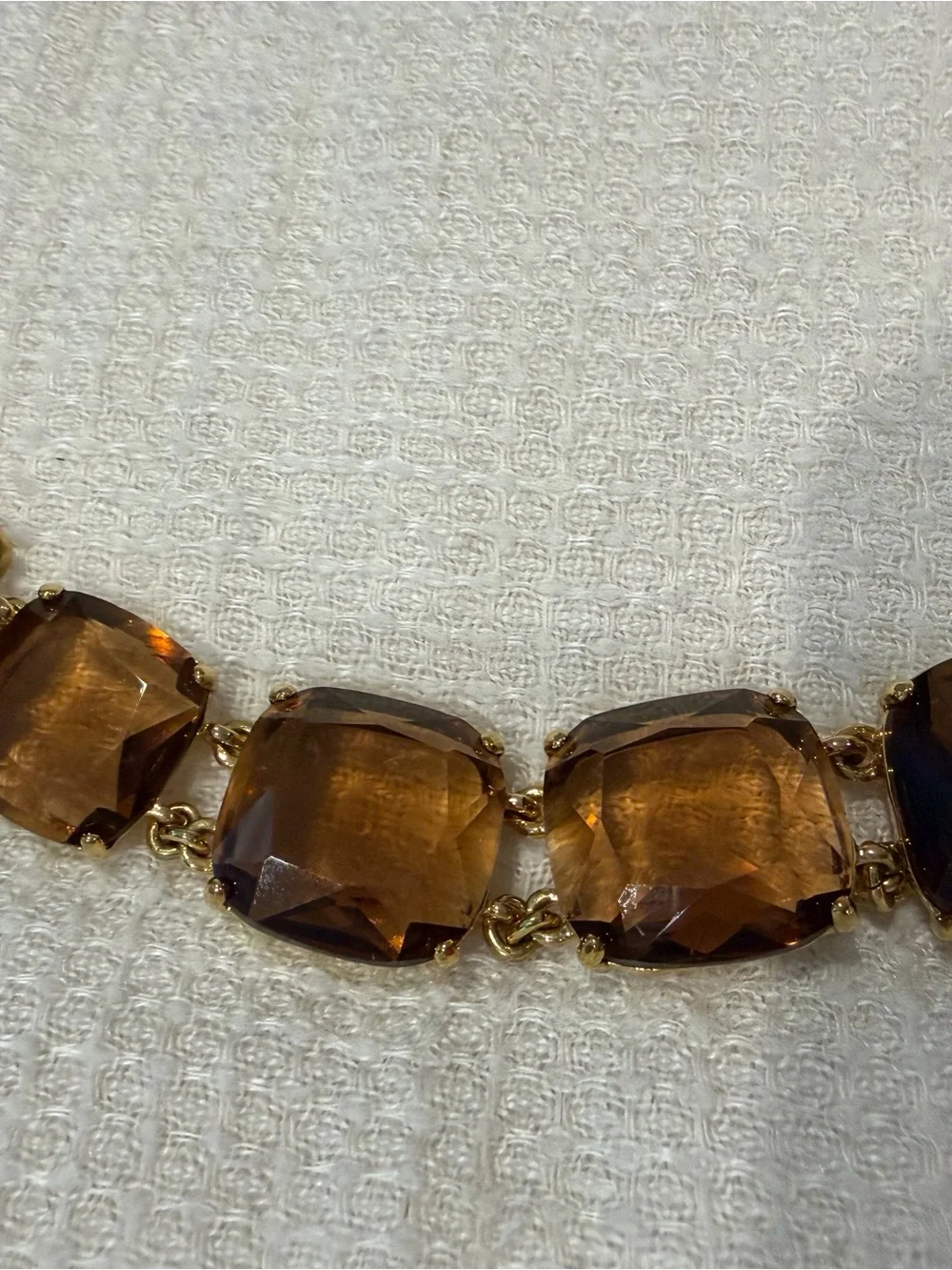 Gold Chain Necklace with Amber Gemstones